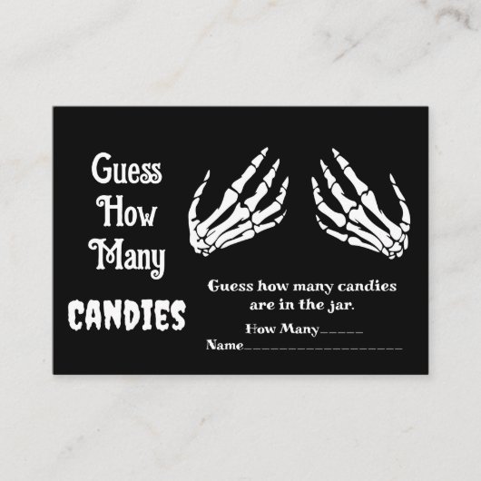 ハロウィーン赤ちゃんシャワー何人のキャンディゲーム エンクロージャーカード (正面)