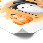 ハロウィーン赤ちゃんシャワー小さなブーお願いサイン ポスター (角)