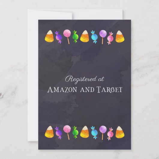 ハロウィーン赤ちゃんシャワー招待状、秋赤ちゃんシャワー 招待状 (裏面)