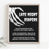ハロウィーン赤ちゃんシャワー深夜おむつゲームサイン ポスター