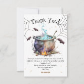 ハロウィーン赤ちゃんシャワー男の子かわいい青ありがとう サンキューカード (正面)