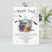 ハロウィーン赤ちゃんシャワー男の子かわいい青ありがとう サンキューカード (スタンド正面)