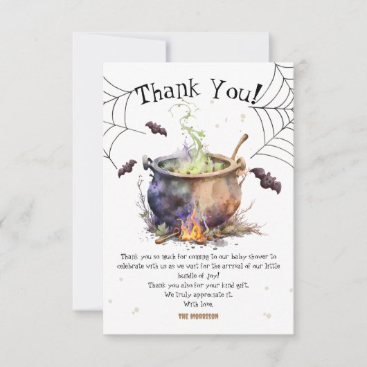 ハロウィーン赤ちゃんシャワー男女兼用ありがとう サンキューカード (正面)