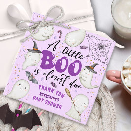 ハロウィーン赤ちゃんシャワー紫の女の子かわいい小さなブー フェイバータグ