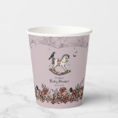 ハロウィーン赤ちゃんシャワー紫不気味ロッキングホース 紙コップ (裏面)