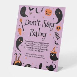 ハロウィーン赤ちゃんシャワー言わないベビーゲーム 台座サイン
