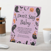 ハロウィーン赤ちゃんシャワー言わないベビーゲーム 台座サイン (インサイチュ)