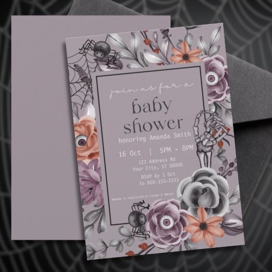 ハロウィーン赤ちゃん男女兼用シャワー10月 招待状