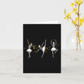 ハロウィーン踊りスケルトンバレリーナバレエ女性 カード (黄色い花)