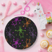 ハロウィーン踊りスケルトン ペーパープレート (パーティー)