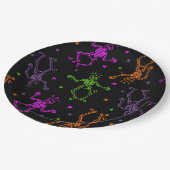 ハロウィーン踊りスケルトン ペーパープレート (アングル)