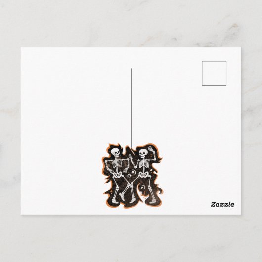 ハロウィーン踊りスケルトン ポストカード (裏面)