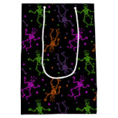 ハロウィーン踊りスケルトン ミディアムペーパーバッグ (裏面)