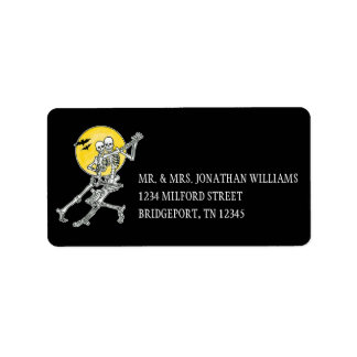 ハロウィーン踊りスケルトン ラベル