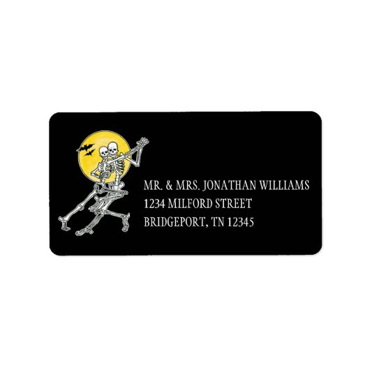 ハロウィーン踊りスケルトン ラベル (正面)