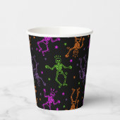 ハロウィーン踊りスケルトン 紙コップ (左)