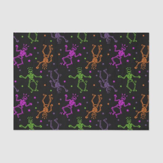 ハロウィーン踊りスケルトン 薄葉紙 (正面)