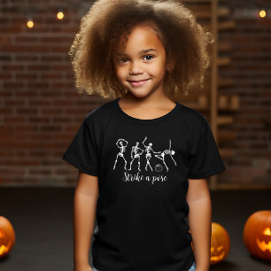 ハロウィーン踊りスケルトンAポーズおもしろい Tシャツ