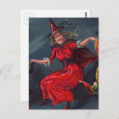 ハロウィーン踊り魔女 ポストカード (正面/裏面)