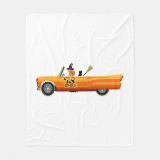 ハロウィーン車 フリースブランケット (正面)