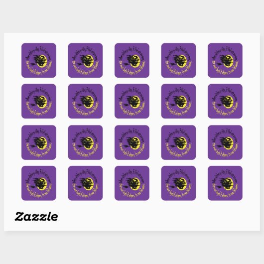 ハロウィーン近し 魔女の乗馬 イエローT スクエアシール (シート)