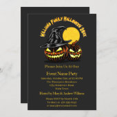 ハロウィーン追加ファミリ名カスタマイズ年パーティー 招待状 (正面/裏面)