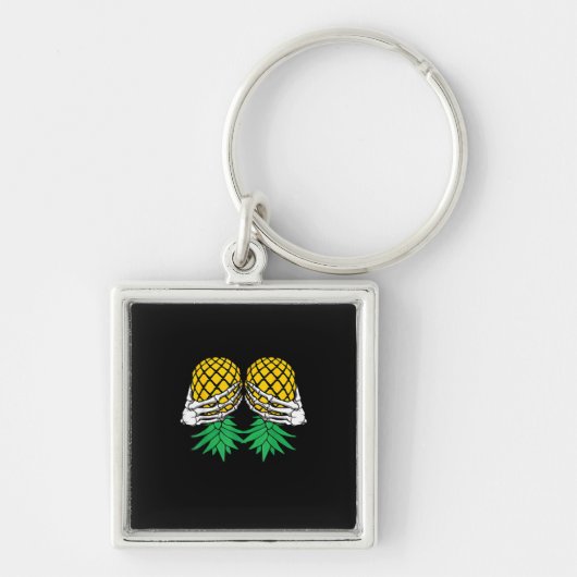 ハロウィーン逆さPineapple SwingerスケルトンH キーホルダー (正面)