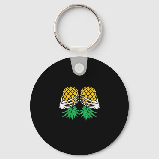 ハロウィーン逆さPineapple SwingerスケルトンH キーホルダー (正面)