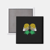 ハロウィーン逆さPineapple SwingerスケルトンH マグネット (正面/裏面)