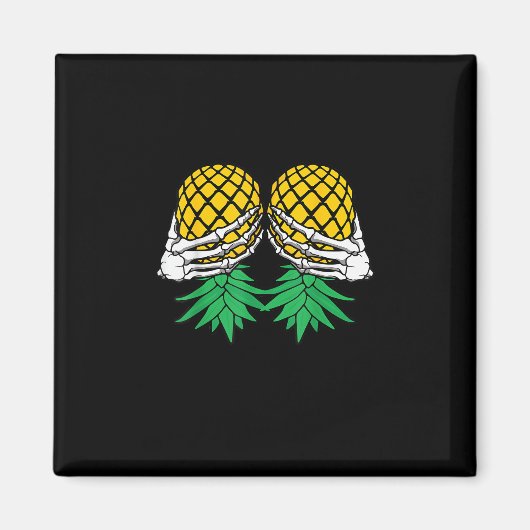 ハロウィーン逆さPineapple SwingerスケルトンH マグネット (正面)