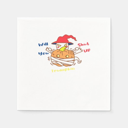 ハロウィーン選挙討論とジョーバイデン氏 スタンダードカクテルナプキン (正面)