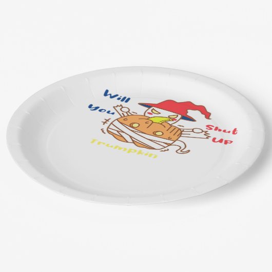 ハロウィーン選挙討論とジョーバイデン氏 ペーパープレート (アングル)