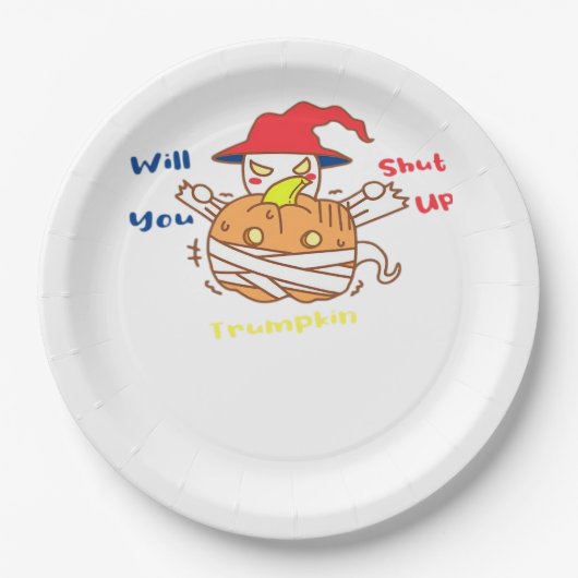 ハロウィーン選挙討論とジョーバイデン氏 ペーパープレート (正面)