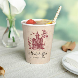ハロウィーン邪悪なウィッチ幽霊のよく出るハウスヴィンテージ 紙コップ