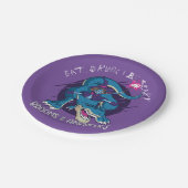 ハロウィーン邪悪な魔女オンTレックスイラストレーション ペーパープレート (アングル)