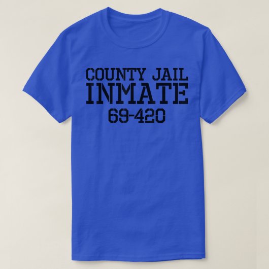 ハロウィーン郡刑務所おもしろい囚人のコスチュウ Tシャツ (デザイン正面)