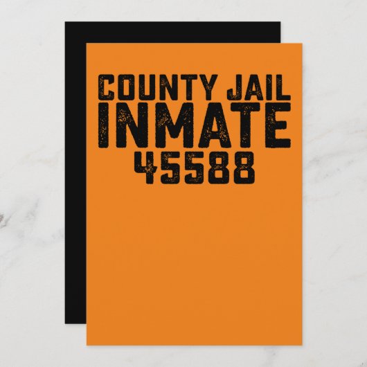 ハロウィーン郡刑務所の囚人オレンジコステ 招待状 (正面/裏面)