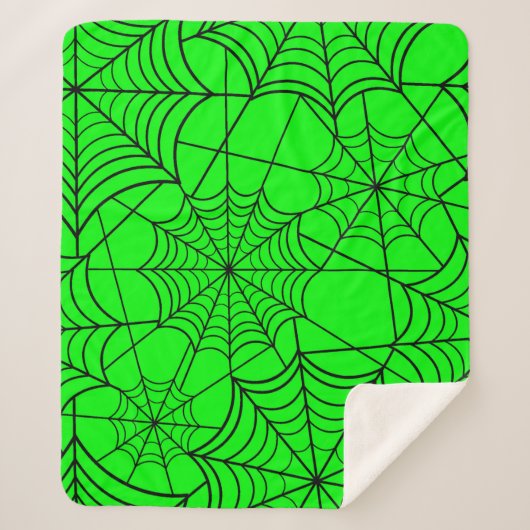 ハロウィーン酸グリーンスパイダーウェブ シェルパブランケット (正面)