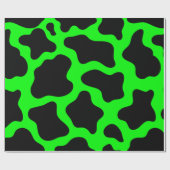 ハロウィーン酸グリーン牛プリント ラッピングペーパー (フラット)