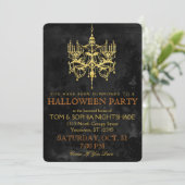 ハロウィーン金ゴールドシャンデリア招待状 招待状 (スタンド正面)