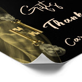 ハロウィーン金ゴールドスカル、グリッターカードギフト ポスター (角)