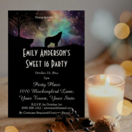 ハロウィーン銀河系ウルフコスチューム甘い16誕生日 招待状