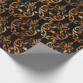 ハロウィーン錦蜘蛛の模様ブラックコッパー ラッピングペーパー (角)