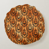 ハロウィーン錦蜘蛛パターン銅ブラック ラウンドクッション (裏面)