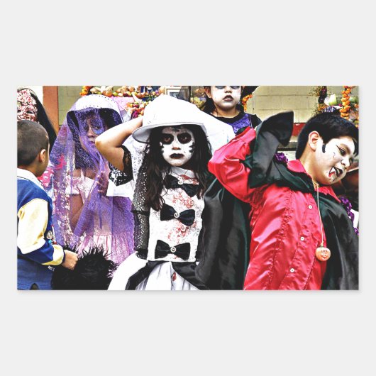 ハロウィーン長方形ステッカー 長方形シール (正面)