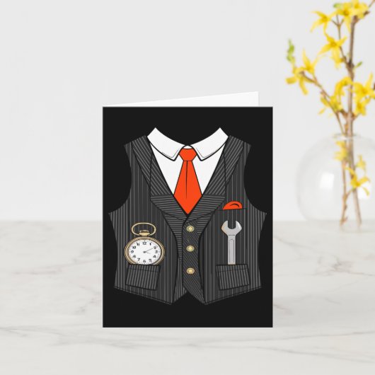 ハロウィーン電車の指揮者の衣装子供へメンズウォム カード (黄色い花)