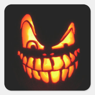 ハロウィーン顔 スクエアシール
