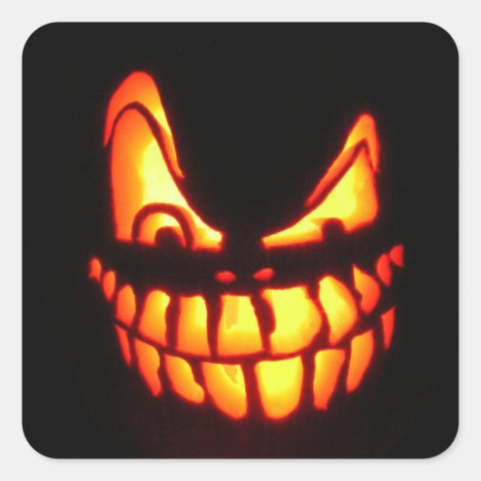 ハロウィーン顔 スクエアシール (正面)