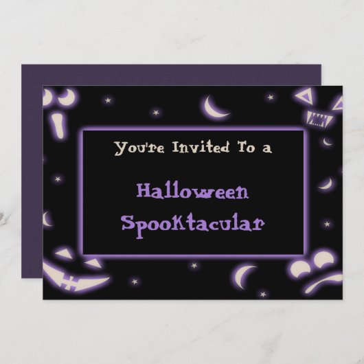 ハロウィーン顔 招待状 (正面/裏面)