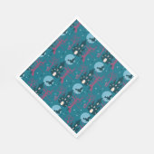 ハロウィーン飛んでいるシーン魔女ラズベリーピンクの木 スタンダードランチョンナプキン (角)